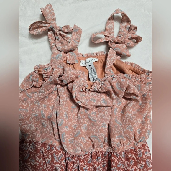 Sincerely Jules Tiered Floral Peasant Maxi Dress, Tie Straps, Ruffles, EUC! - Picture 4 of 7
